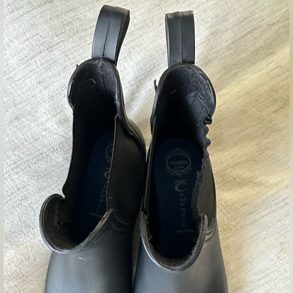 Jeffrey Campbell Havana Last Matte Black Chelsea Ankle Rain Boots, Size 9 - Picture 7 of 8